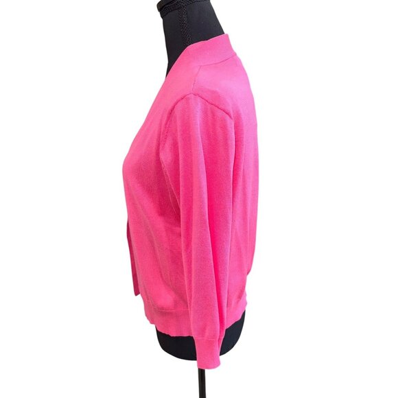 NWT Grace Karin Lightweight Pink Open Front Cardigan Sweater L Barbie Preppy - Picture 5 of 12